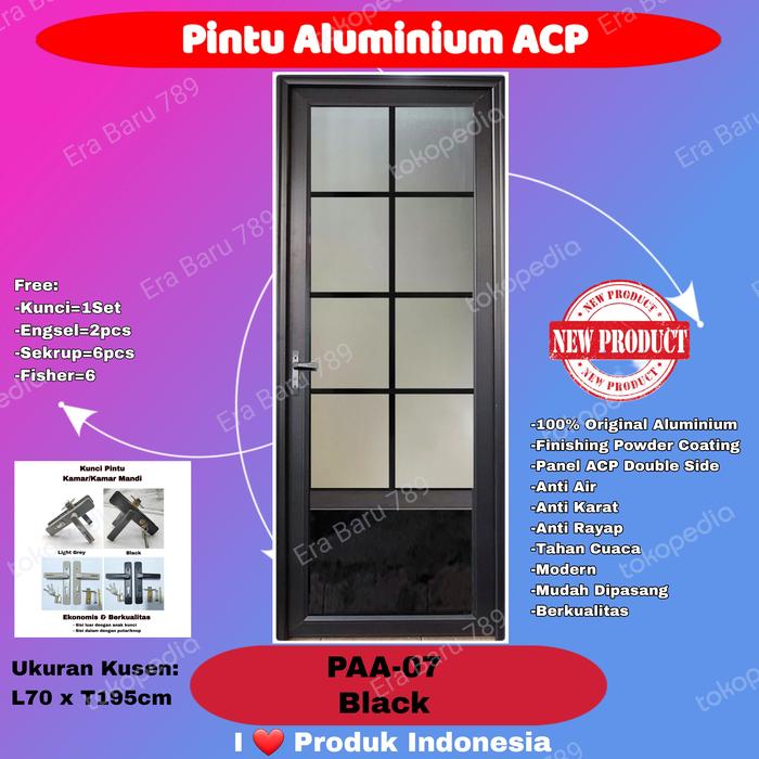 Gambar Pintu Aluminium ACP Double Site-Hitam - PAA-07-Hitam, Engsel Kiri dari Pintukita789 undefined Tokopedia
