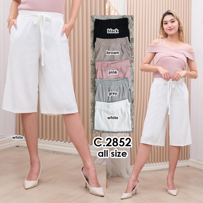 Gambar Celana Kulot Pendek Stretch Fashion Wanita 2852 - Putih dari Red One Official undefined Tokopedia