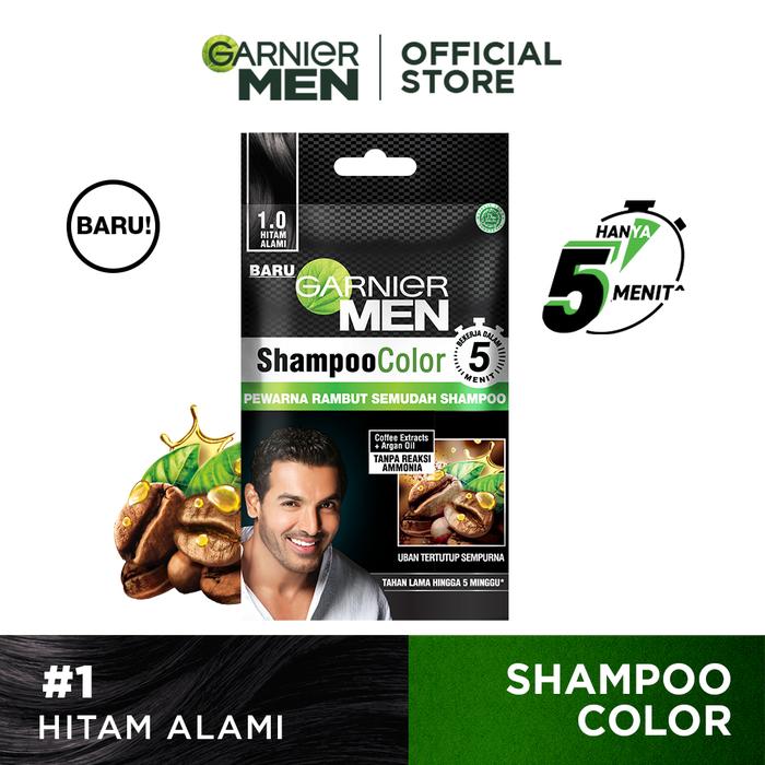 Gambar Garnier Men Shampoo Color - Black, 5 pcs dari Garnier Men Official Store undefined Tokopedia