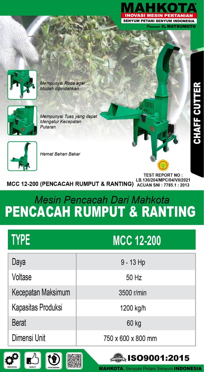 Jual MAHKOTA MCC 12-200 Mesin Pencacah Rumput Ranting Cacah Craff ...