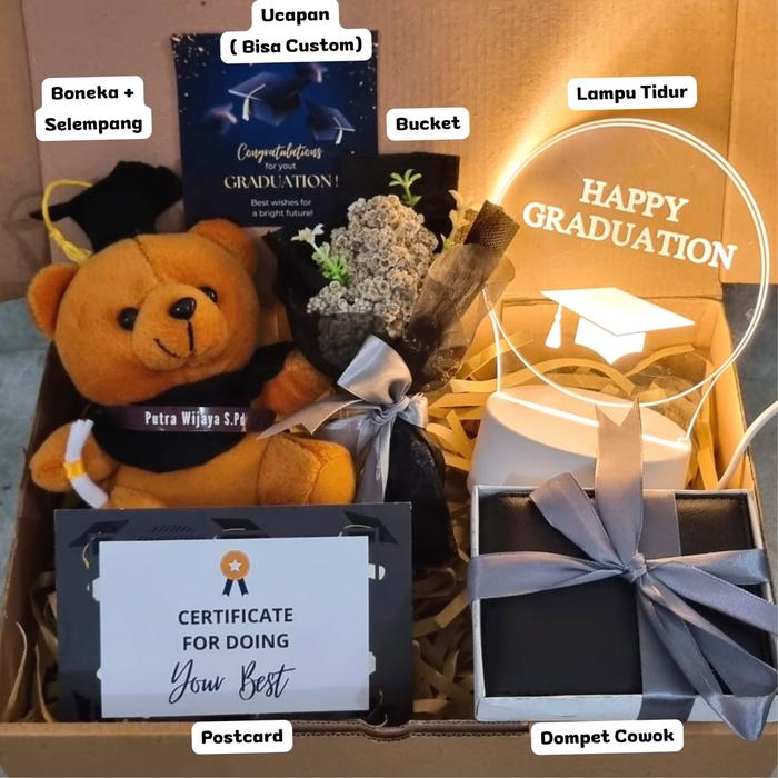 Gambar Hadiah Wisuda Cowok / Kado Wisuda/ Hampers Graduation Cowok - FGrad Dompet dari KADONESIA undefined Tokopedia
