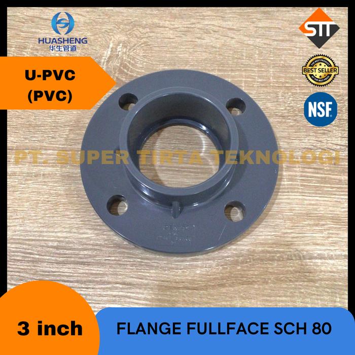 Gambar Flange Fullface PVC (U-PVC) Sch.80 ANSI 150 1/2 inch - 3 inch - 3 inch dari STT-Stores undefined Tokopedia