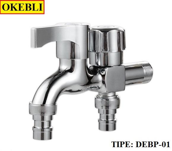 Gambar Kran cabang 2 Keran Double Mesin Cuci Kamar Mandi Combo Tembok DK-2 - DEBP-01 dari OKEBLI_NEW undefined Tokopedia