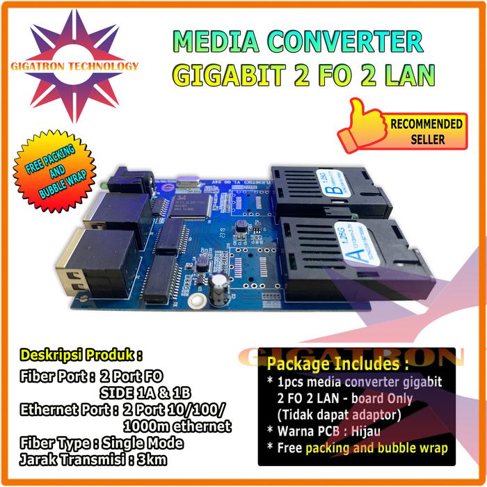 Gambar Media Converter Gigabit Fiber Optic 2 Port FO 2 Port LAN / 2 FO 2 LAN dari Gigatron Technology undefined Tokopedia