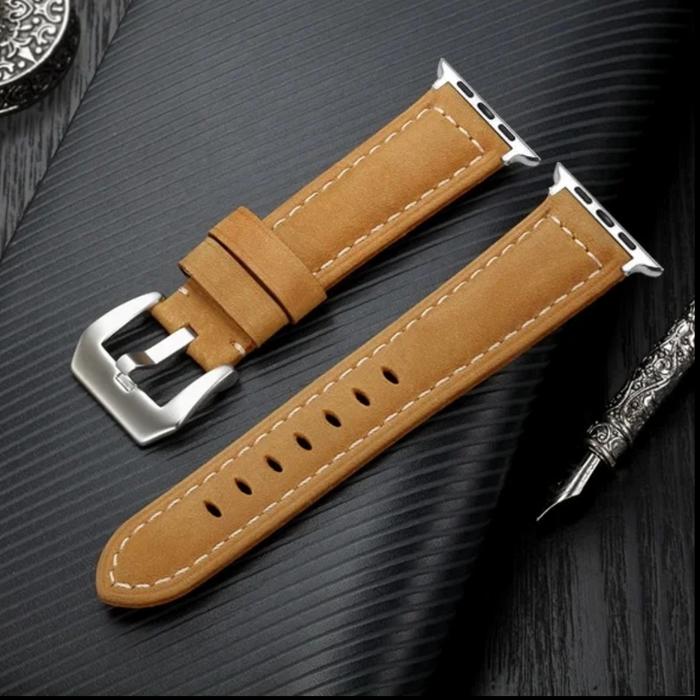 Gambar Tali Strap Kulit Suede Apple Watch iWatch Ultra 2 41 45 49mm 5 6 7 8 - Light Brown, Ultra 49MM dari Triangle Store Jakarta undefined Tokopedia