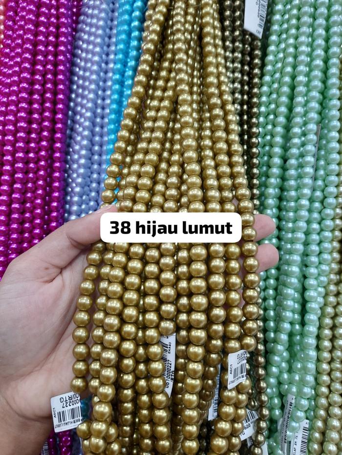 Gambar Mutiara Sintetis 8mm/ Mutiara Kilap / Mutiara Plastik - .38 hijau lumut dari Toko Shalom Accessories undefined Tokopedia