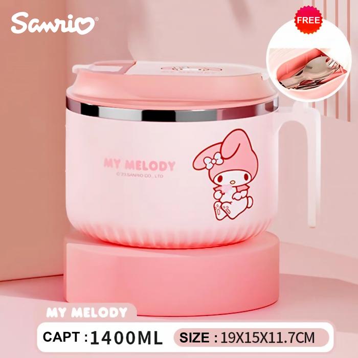 Gambar Mangkuk Mie Stainless Hello Kitty Cinnamoroll Noodle Bowl ORI Sanrio - My Melody dari TobbyCollection undefined Tokopedia