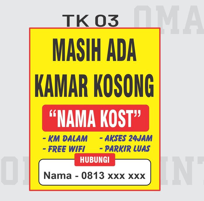 Gambar Banner Terima Kos / Spanduk Kost I cetak Spanduk Kos-kosan  Besar - TK 03 dari Alabasta Homemade undefined Tokopedia