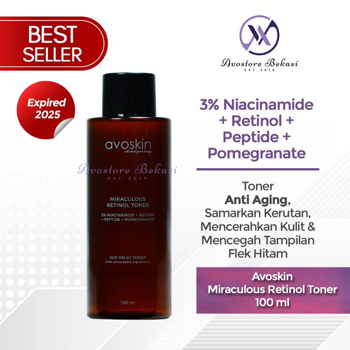Gambar AVOSKIN miraculous RETINOL TONER 100ml - reguler 100ml dari Avostore Bekasi undefined Tokopedia