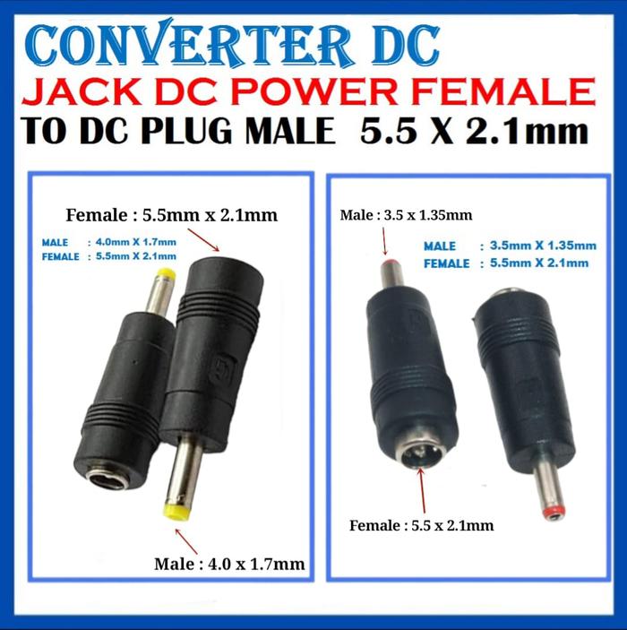DC Plug Adaptor Jack Female To Mm Male CCTV  KUNING
