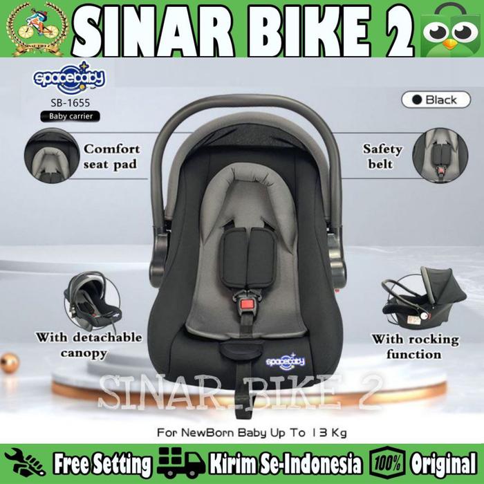Gambar Car Seat SPACEBABY SB 1655 Kursi Mobil Anak Bayi Baby Chair Touring - Black dari Sinar Bike 2 undefined Tokopedia