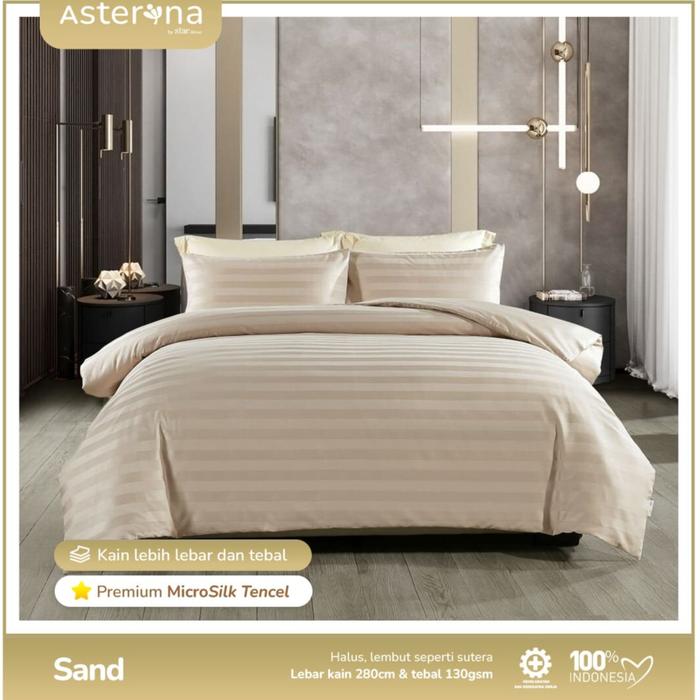 Gambar Sprei Hotel Micro Bamboo Premium Motif Salur / Garis-Garis Sand - 90x200, 20 cm dari Lecelso undefined Tokopedia