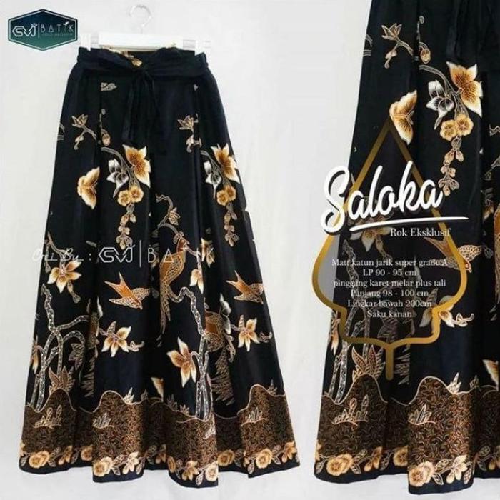 Gambar TERBARU ROK BATIK HALUS SALOKA EXCLUSIVE / ROK BATIK PAYUNG PANJANG - Rok Saloka, All Size fit XL dari BATIK TRENDI_NEW undefined Tokopedia