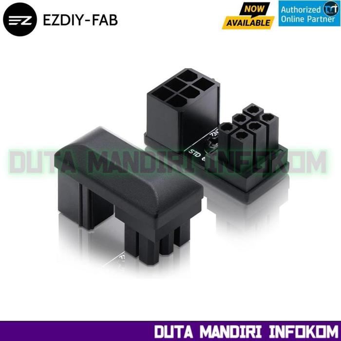 Gambar EZDIY FAB GPU VGA PCIe 8 Pin U Turn 180 Degree Angle Connector Adapter - Black Edition , Standard  dari Duta Mandiri Infokom undefined Tokopedia