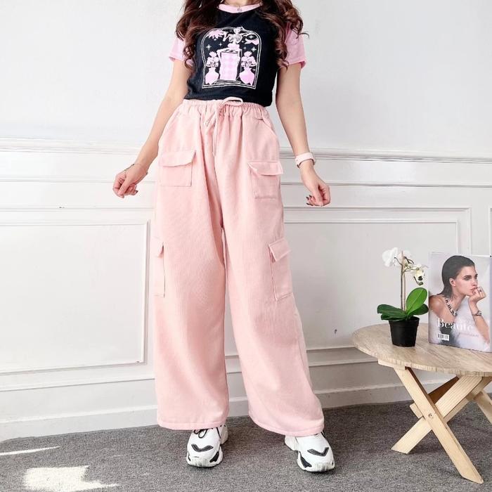 Gambar JESSY Pants CARGO Celana Panjang wanita - Salem dari neninurhaenii undefined Tokopedia