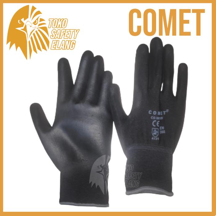 Gambar Sarung Tangan COMET CG 805 BK /WT Hitam / Putih. Elastis dan nyaman - Hitam dari Toko safety Elang undefined Tokopedia