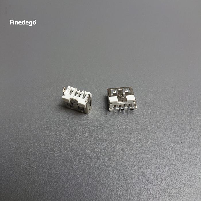 Gambar USB A Female PCB Mount Socket kaki Tekuk Lurus Vertikal mounting SMD - vertikal/berdir dari Finedego undefined Tokopedia