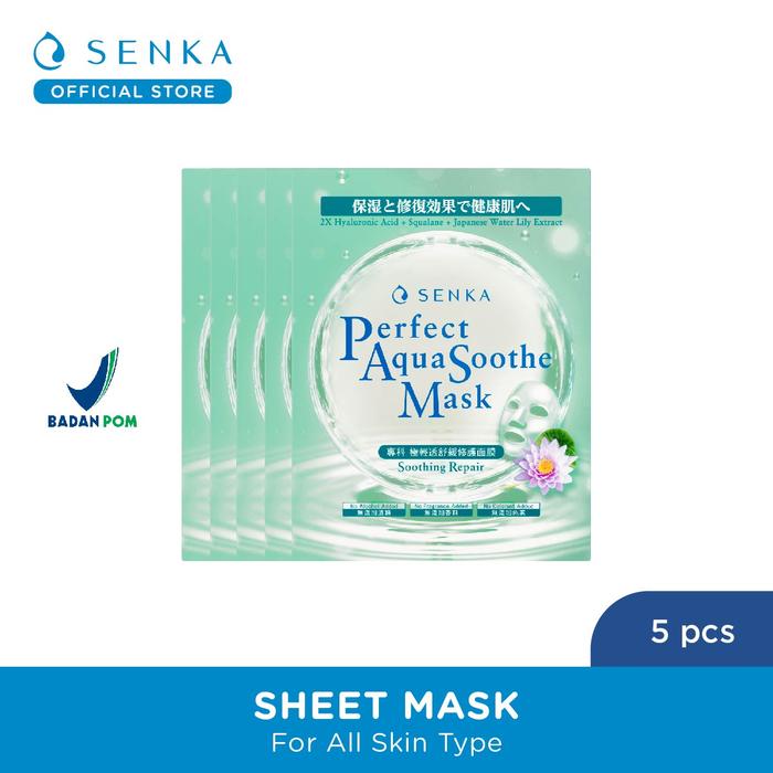 Gambar Senka Perfect Aqua Soothe - Shooting Repair Sheet Mask 5pcs dari Senka by FineToday undefined Tokopedia