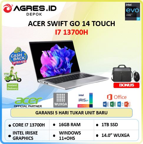 Gambar Acer Swift Go 14 Touch i7 13700H 16GB 1TB Win 11 Office Ori - NON BUNDLE, SILVER dari Agres ID Depok undefined Tokopedia
