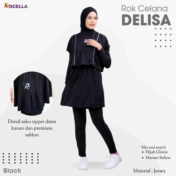 Gambar Rok Celana Legging Olahraga Wanita Celana Legging Rok Senam Muslimah - Black, S-M dari Rocella Store ID undefined Tokopedia