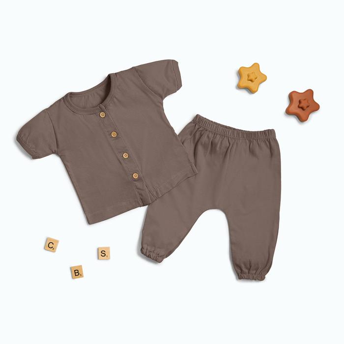 Gambar Casual Button Set - Khaki, 0-6 Months dari Nice Kids undefined Tokopedia
