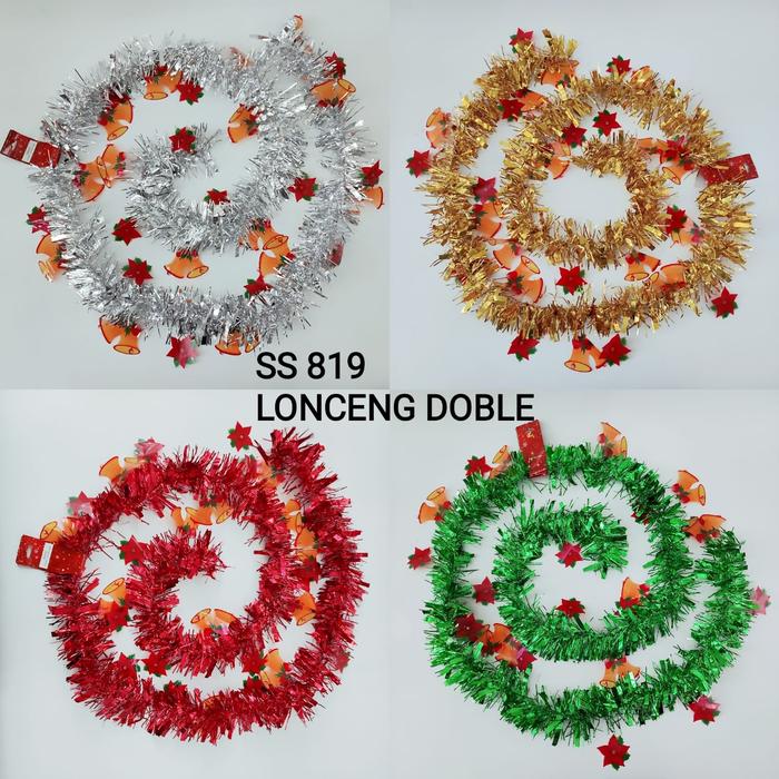 Gambar NEW Slinger Santa Dekorasi Natal Hiasan Parcel Tinsel Murah Grosir - SS819 LONCENG, GOLD dari MadisonShop undefined Tokopedia