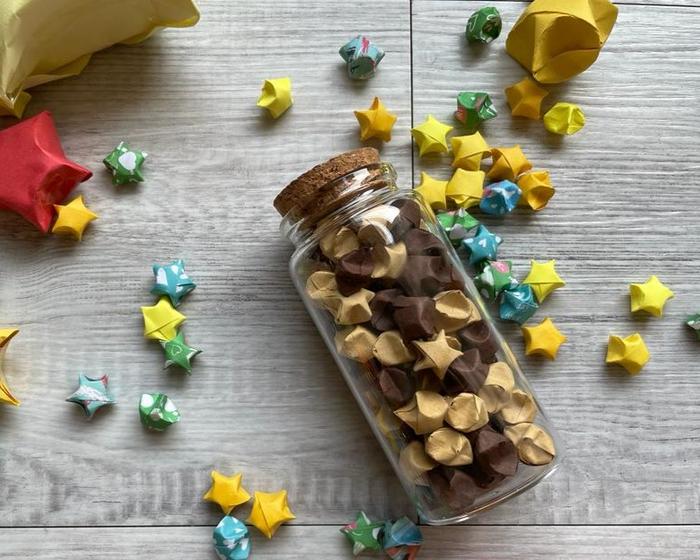 Gambar Origami Lucky Stars in Clear Glass, Origami Bintang Botol Kaca, Craft - Brown dari Rumbali undefined Tokopedia
