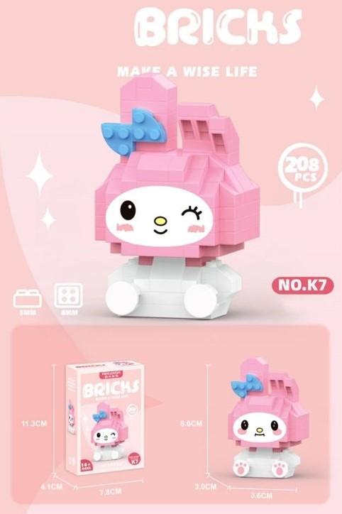 Gambar Mainan Balok Susun Sanrio kuromi Mainan Anak Mainan Edukasi DIY 3D - Melody dari DEPINGPING undefined Tokopedia