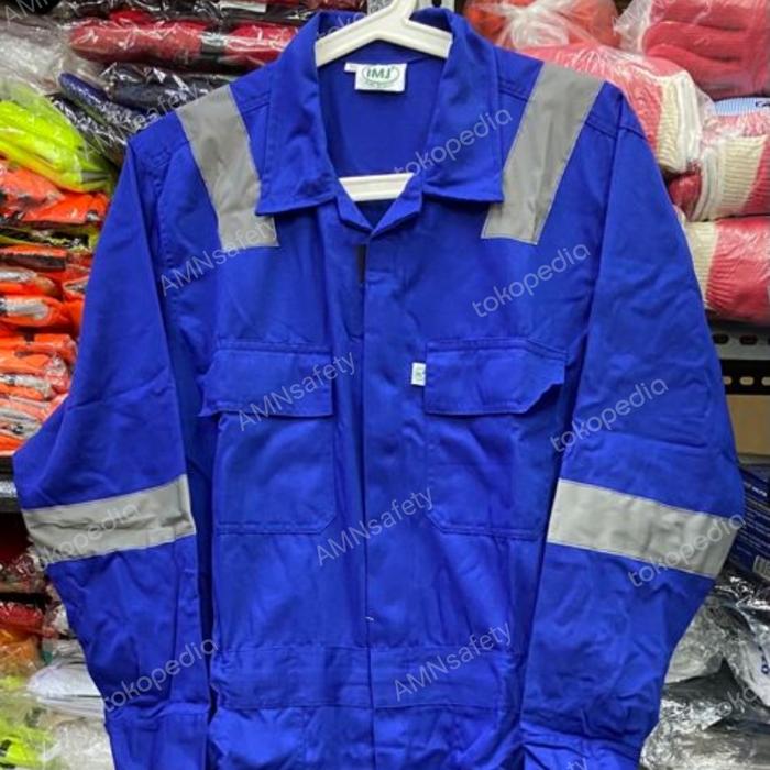 Gambar Wearpack Terusan American Drill - Biru Pertamina, L dari amnsafety undefined Tokopedia