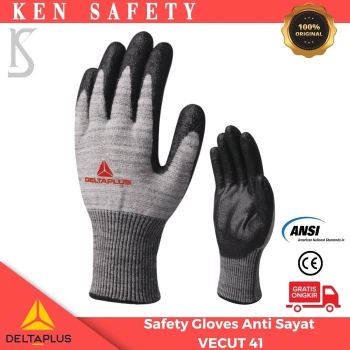 Gambar Sarung Tangan Safety Anti Potong Nitrile Deltaplus VECUT41 dari Ken Safety undefined Tokopedia