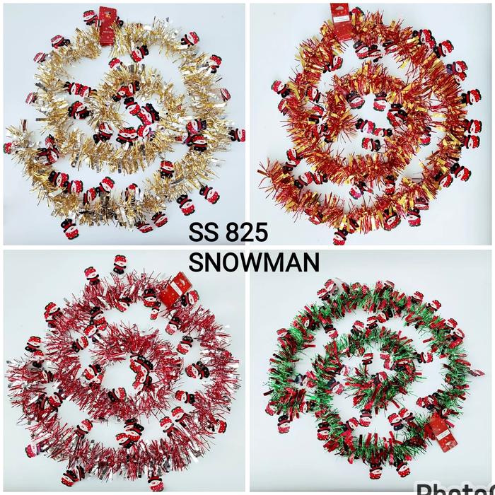 Gambar NEW Slinger Santa Dekorasi Natal Hiasan Parcel Tinsel Murah Grosir - SS825SnowmTOPI, GOLD dari MadisonShop undefined Tokopedia