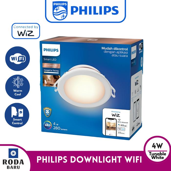 Gambar Lampu Philips Smart LED Downlight 4W 9W 12.5W 17W  - Tunable White (Kuning ke Putih) - 4W (8cm) dari Roda Baru Electric undefined Tokopedia
