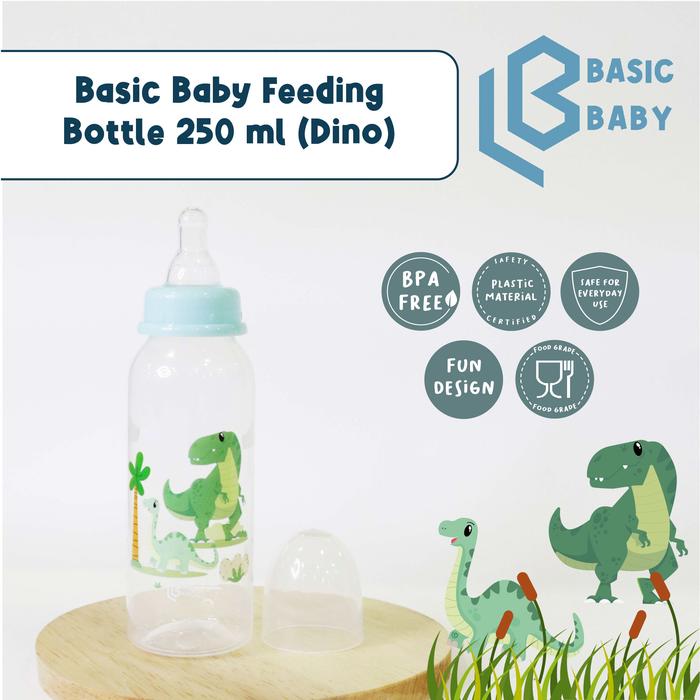 Gambar Basic Baby Feeding Bottle 250m: Dino – Botol Susu Lucu Anak Karakter dari BasicBaby Official Store undefined Tokopedia