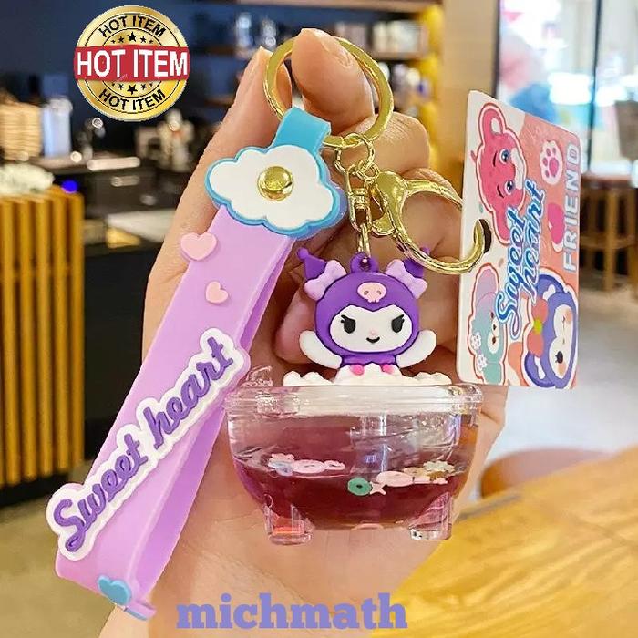 Gambar Gantungan kunci sanrio Kuromi My Melody Cinnamoroll liquid mainan anak - Kuromi dari Michmath undefined Tokopedia