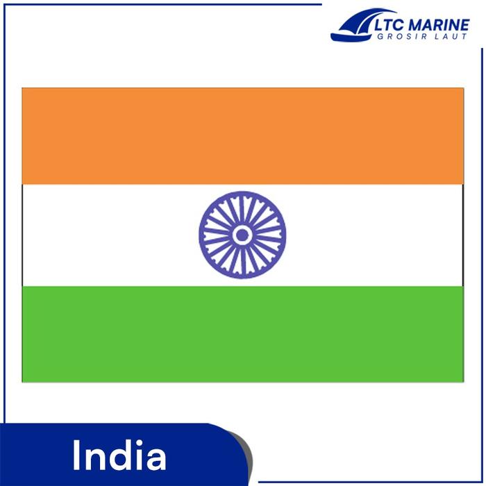 Gambar Bendera India Poliester Sisi Ganda 2'x3'/3'x4'/4'x6' - 2'x3' dari LTC Marine Grosir Laut undefined Tokopedia