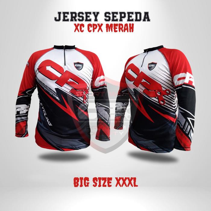 Gambar CPX Jersey Baju Sepeda Downhill BIG SIZE XXXL MTB Gowes Pria Wanita - XC CPX Merah  dari CPX Sport undefined Tokopedia