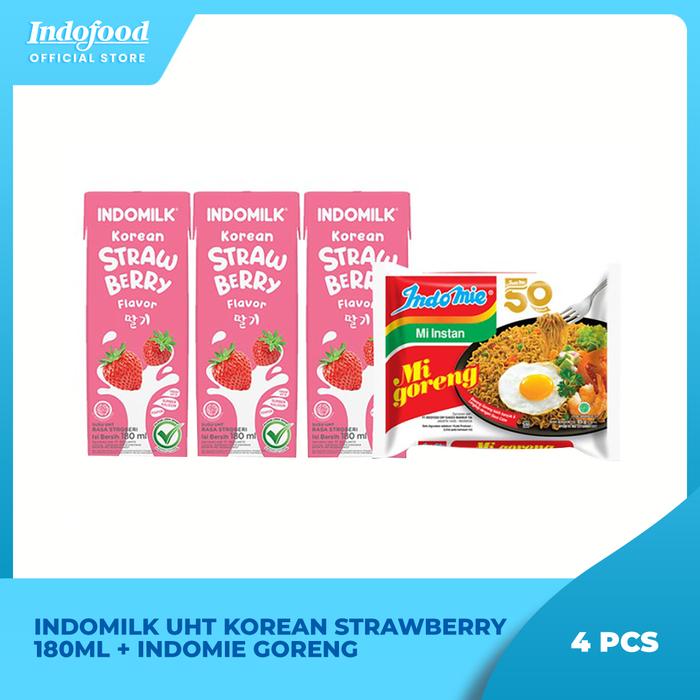Gambar 3 Pcs - Indomilk UHT Korean Strawberry 180ml + Indomie Goreng dari Rumah Indofood undefined Tokopedia