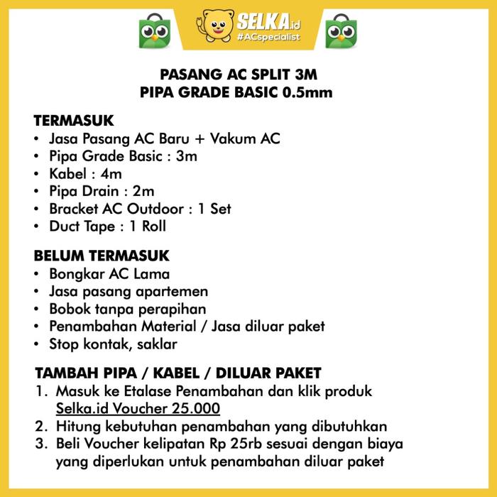 Gambar AC PANASONIC CS-YN9WKJ + PASANG AC SPLIT 1 PK STANDARD - PASANG 0.5mm, YN9AKJ dari Selka ID Specialist AC undefined Tokopedia