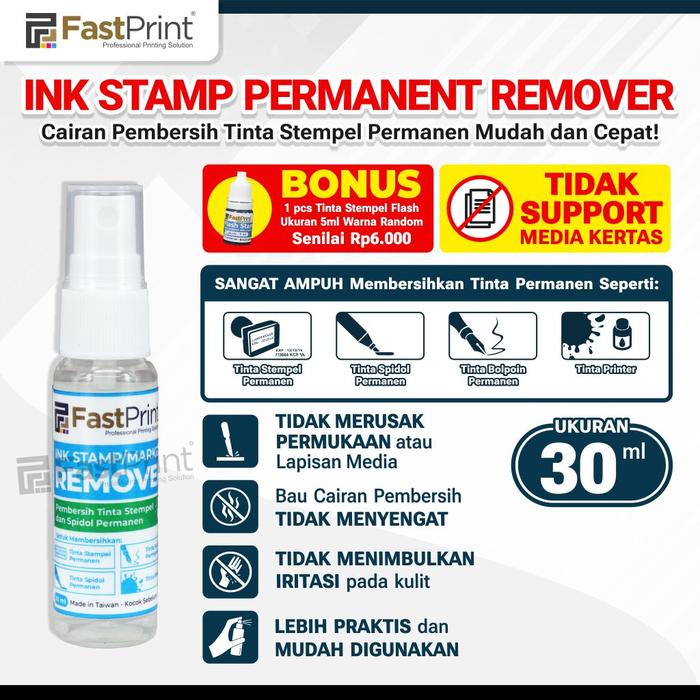 Gambar Fast Print Cairan Pembersih Penghapus Tinta Stempel Permanen 10 ML - Tetes 10 ML dari Fast Print Indonesia undefined 4 Tokopedia