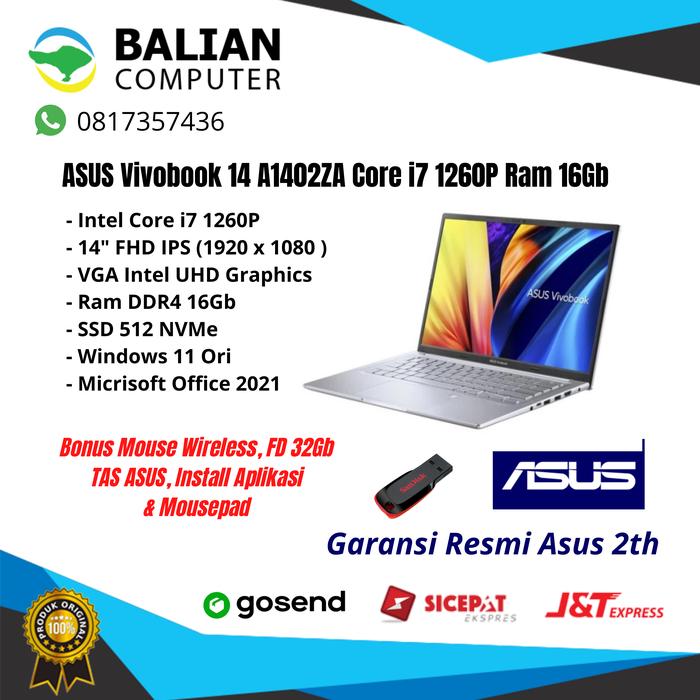 Gambar Asus Vivobook A1402ZA Core i7 Gen 12 Ram 16GB SSD 512GB Garansi 2th dari Balian Computer undefined Tokopedia
