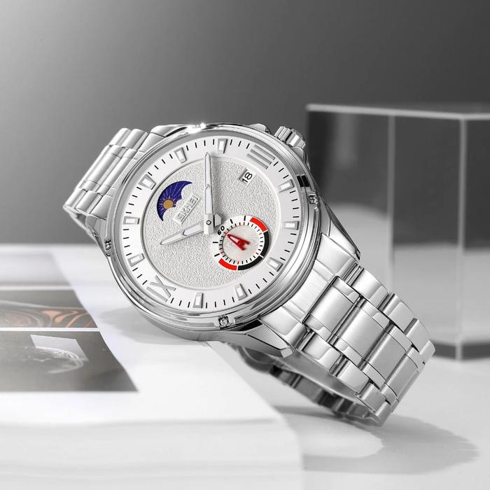 Gambar Jam Tangan pria skmei 9326 rantai moon phase original - AA dari Zakky OQINOSTORE undefined 3 Tokopedia