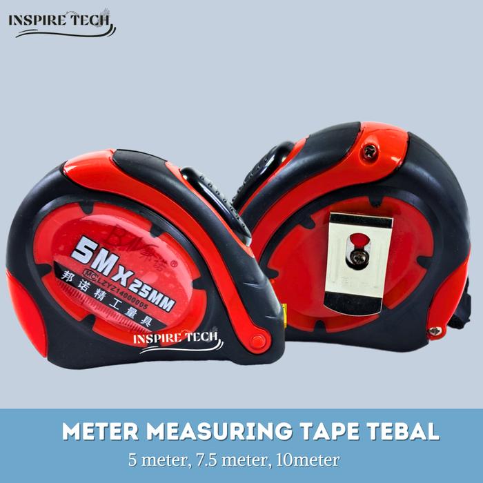 Gambar Alat Ukur Tukang Meteran MEASURING TAPE TEBAL 5 / 7.5 / 10 meter - 5 meter dari inspiretech undefined Tokopedia