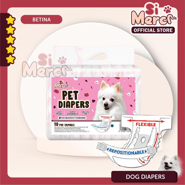 Gambar Popok Anjing Jantan Betina Dog Female Male Pet Diapers Anti Marking - Betina, XXS dari Si Merci undefined Tokopedia