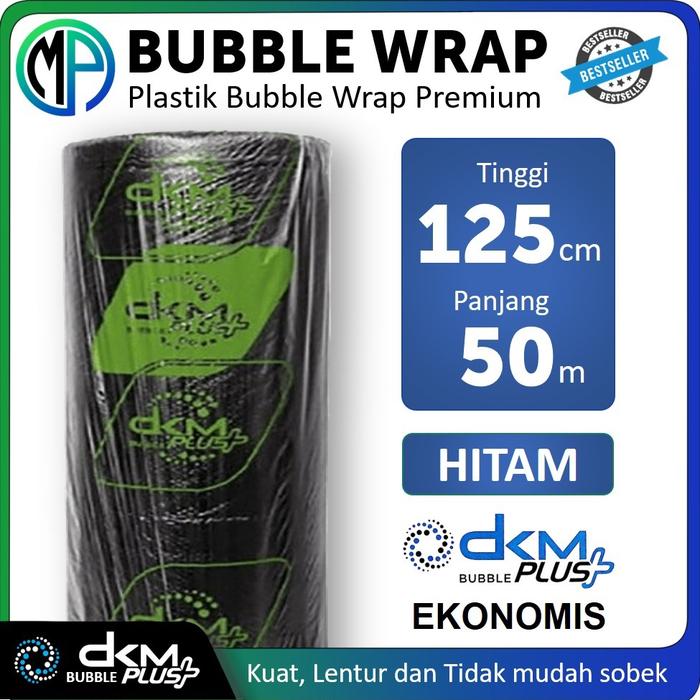 Gambar Plastik Bubble Wrap Roll Hitam 125cm x 50m Premium / Buble Wrap Warp - HITAM EKONOMIS dari MasterPacking undefined Tokopedia