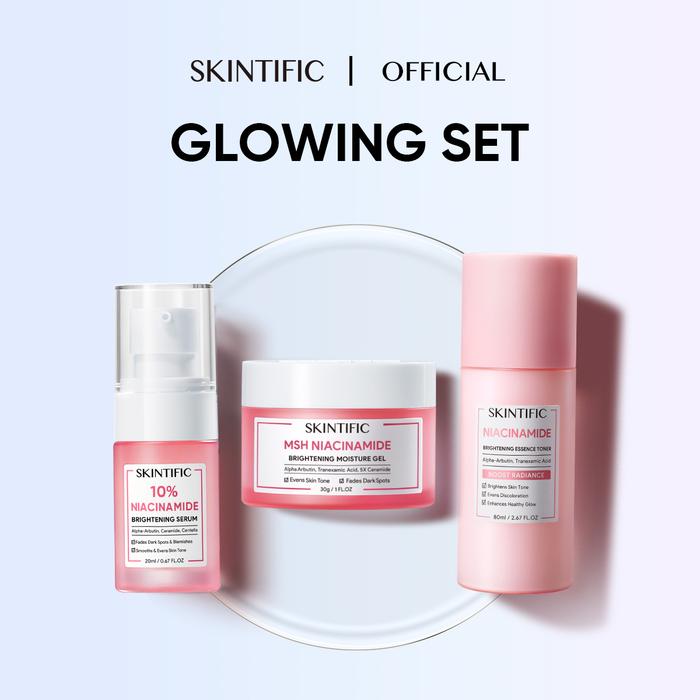 Gambar SKINTIFIC MSH Niacinamide Skincare 3pcs Set glowing dari Skintific Official Store undefined Tokopedia