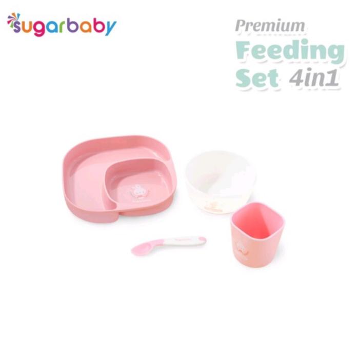 Gambar SUPER PRICE - SUGAR BABY PREMIUM FEEDING SET 4in1 ALAT SET MAKAN ANAK - Pink dari SUPER PRICE undefined Tokopedia