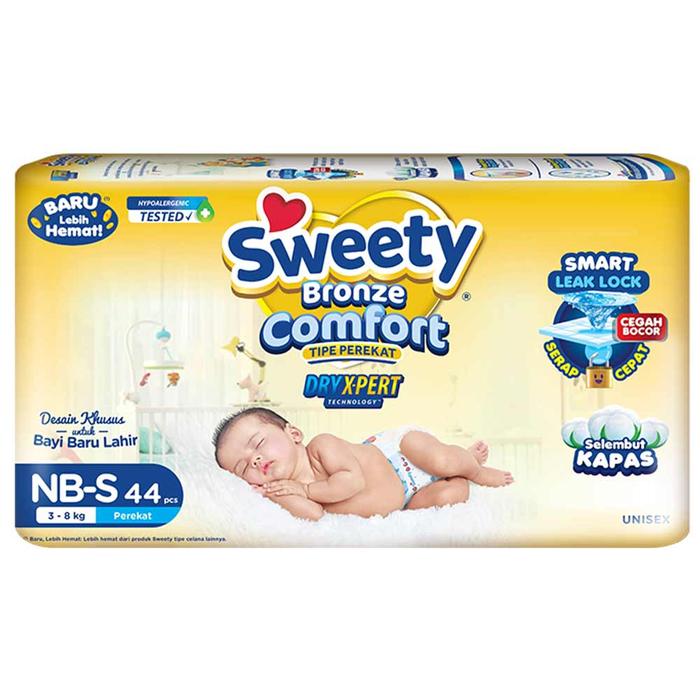 Gambar SWEETY BRONZE COMFORT NB-S 44s / M 40s / L 36s / PEREKAT / DIAPER - NB-S 44s dari Leovirshop undefined Tokopedia