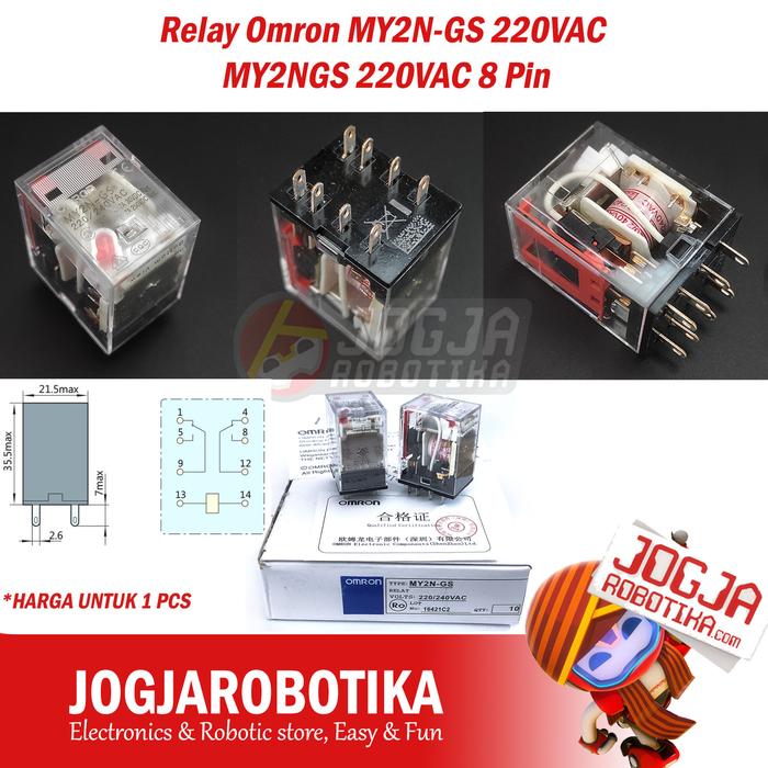 Gambar Relay Omron MY2N-GS 24VDC / 220VAC MY2NGS 8 Pin - 220VAC dari Jogjarobotika undefined Tokopedia