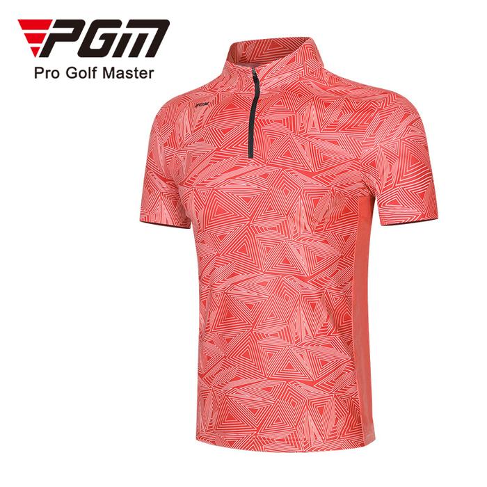 Gambar PGM Men Polo Shirt Golf Zipper Collar Quick Dry Fit | Baju Polo Golf - Merah, M dari PGM Official Shop undefined Tokopedia