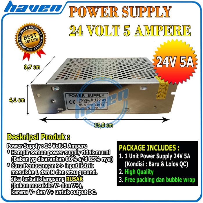 Gambar POWER SUPPLY 24V 15A / PSU 24V 15A SWITCHING POWER / PSU JARING - 24V 5A dari CCTV HAVEN undefined Tokopedia